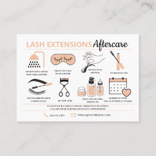 Lash Extensions Aftercare Instructions Business Ca Visitekaartje
