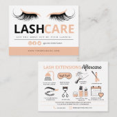 Lash Extensions Aftercare Instructions Business Ca Visitekaartje (Voorkant / Achterkant)