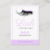 Lash Extensions Aftercare Instructions Business Ca Visitekaartje (Voorkant)
