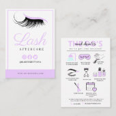 Lash Extensions Aftercare Instructions Business Ca Visitekaartje (Voorkant / Achterkant)