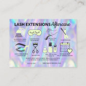 Lash Extensions Aftercare Instructions Business Ca Visitekaartje (Achterkant)