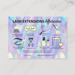 Lash Extensions Aftercare Instructions Business Ca Visitekaartje