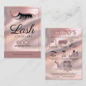 Lash Extensions Aftercare Instructions Business Ca Visitekaartje (Voorkant / Achterkant)