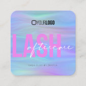 Lash Extensions Aftercare Instructions Fuchsia Squ Vierkante Visitekaartje (Voorkant)