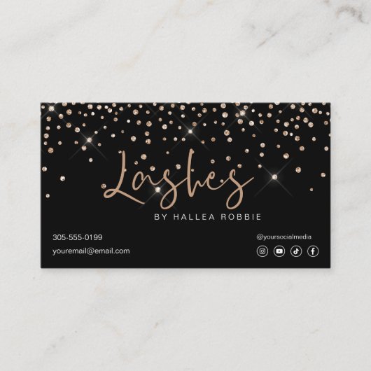 Lash Extensions Aftercare Instructions Gold Gem Visitekaartje (Voorkant)