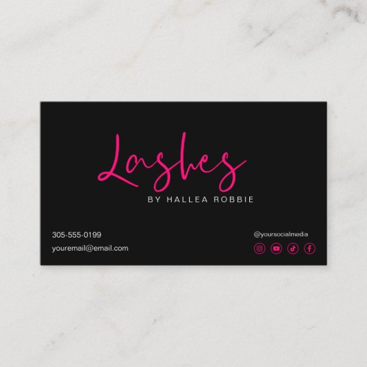 Lash Extensions Aftercare Instructions Modern Busi Visitekaartje (Voorkant)