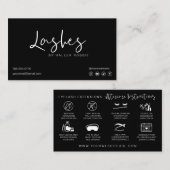 Lash Extensions Aftercare Instructions Modern Busi Visitekaartje (Voorkant / Achterkant)