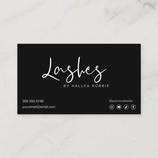Lash Extensions Aftercare Instructions Modern Busi Visitekaartje (Voorkant)
