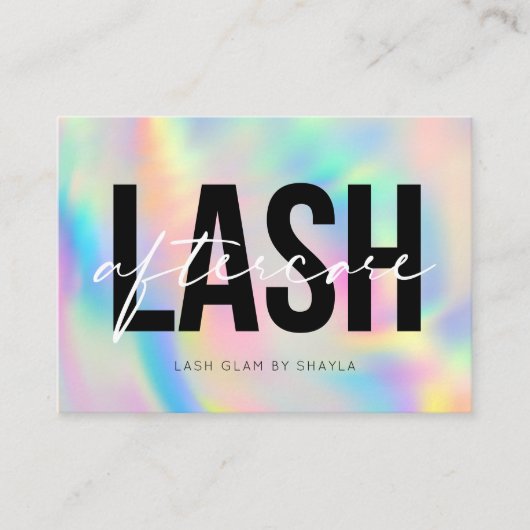 Lash Extensions Aftercare Instructions Rainbow Bus Visitekaartje (Voorkant)