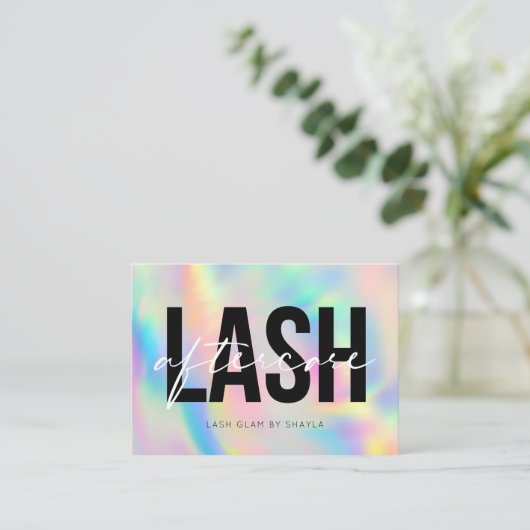 Lash Extensions Aftercare Instructions Rainbow Bus Visitekaartje (Staand voorkant)