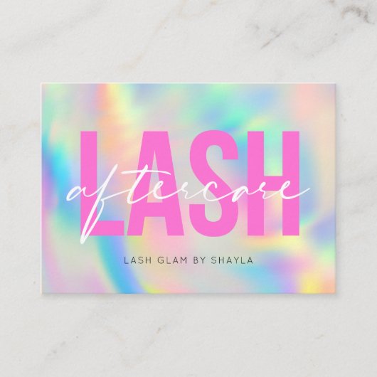 Lash Extensions Aftercare Instructions Rainbow Visitekaartje (Voorkant)