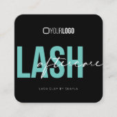 Lash Extensions Aftercare Instructions Square Busi Vierkante Visitekaartje (Voorkant)