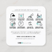 Lash Extensions Aftercare Instructions Square Busi Vierkante Visitekaartje (Achterkant)
