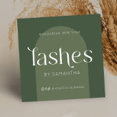 Lash Extensions Aftercare Modern Boho Sage Green Vierkante Visitekaartje