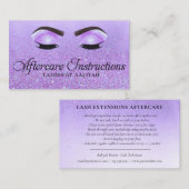 Lash Extensions Aftercare Paars Glam Glitter Eyes Visitekaartje (Voorkant / Achterkant)