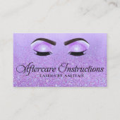 Lash Extensions Aftercare Paars Glam Glitter Eyes Visitekaartje (Voorkant)