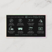 Lash Extensions Aftercare Pastel Rainbow Mint Visitekaartje (Achterkant)