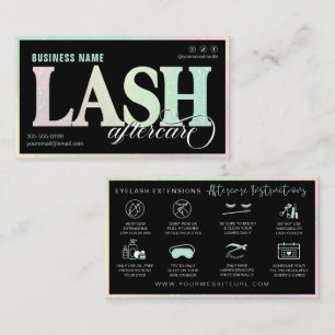 Lash Extensions Aftercare Pastel Rainbow Mint Visitekaartje