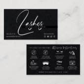 Lash Extensions Aftercare Premium zwart papier Visitekaartje (Voorkant / Achterkant)
