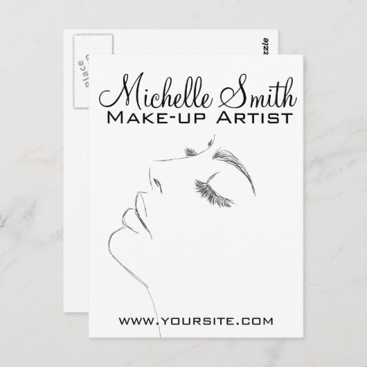 Lash Extensions Black Sketch met lange zweetjes Briefkaart (Voorkant / Achterkant)