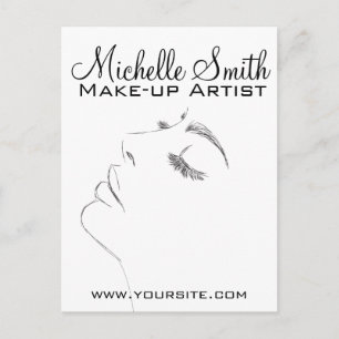Lash Extensions Black Sketch met lange zweetjes Briefkaart