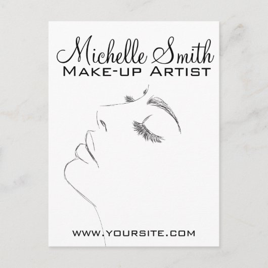 Lash Extensions Black Sketch met lange zweetjes Briefkaart (Voorkant)