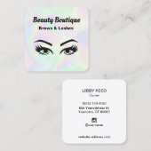 Lash Extensions & Brow Tinting Threading Vierkante Visitekaartje (Voorkant / Achterkant)