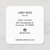 Lash Extensions & Brow Tinting Threading Vierkante Visitekaartje (Achterkant)