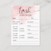Lash Extensions Client Form Blush Waterverf Salon Visitekaartje (Voorkant)