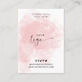 Lash Extensions Client Form Blush Waterverf Salon Visitekaartje (Achterkant)