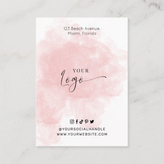 Lash Extensions Client Form Blush Waterverf Salon Visitekaartje (Achterkant)