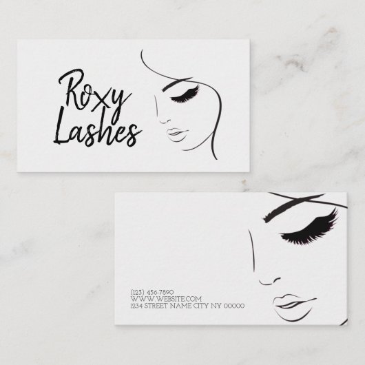 Lash Extensions Eyelashes Brows Salon Visitekaartje (Voorkant / Achterkant)