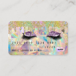 Lash Extensions Glitter Drip Holographic Credit Visitekaartje