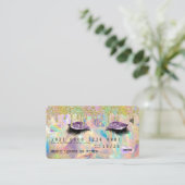 Lash Extensions Glitter Drip Holographic Credit Visitekaartje (Staand voorkant)