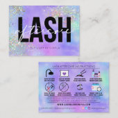Lash Extensions Holographic Aftercare Instructions Visitekaartje (Voorkant / Achterkant)