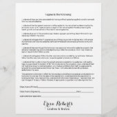 Lash Extensions Liability Waiver Release Form Flyer (Achterkant)