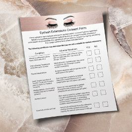 Lash Extensions Liability Waiver Release Form Flyer