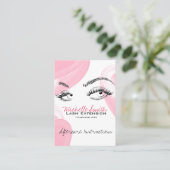 Lash extensions Make-up nazorg instructies pictogr Afsprakenkaartje (Staand voorkant)
