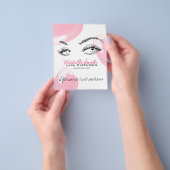 Lash extensions Make-up nazorg instructies pictogr Flyer (Hand)
