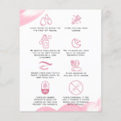 Lash extensions Make-up nazorg instructies pictogr Flyer (Achterkant)