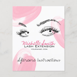 Lash extensions Make-up nazorg instructies pictogr Flyer