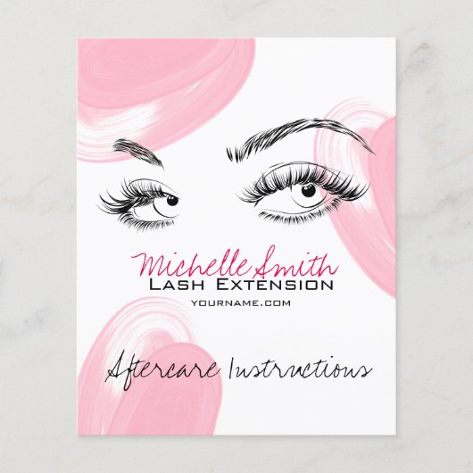 Lash extensions Make-up nazorg instructies pictogr Flyer (Voorkant)