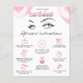 Lash extensions Make-up nazorg instructies pictogr Flyer (Voorkant)