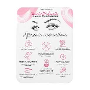 Lash extensions Make-up nazorg instructies pictogr Magneet