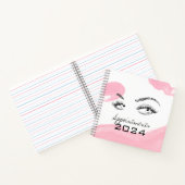 Lash extensions Make-up roze Waterverf afspraak Notitieboek (Binnen)