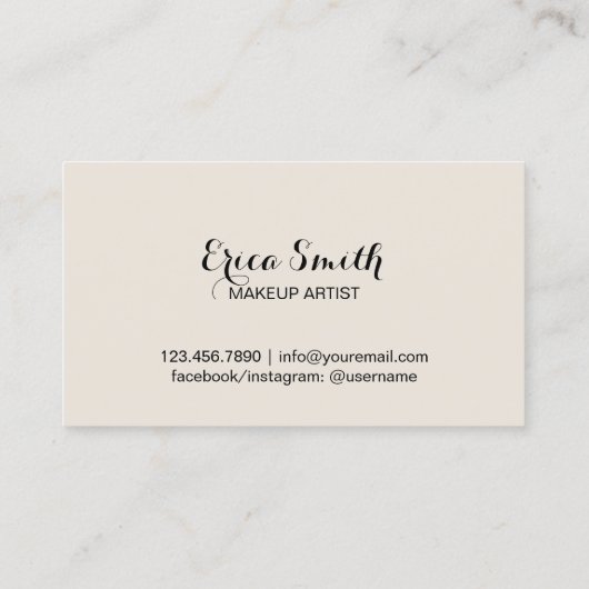 Lash Extensions Makeup Artist Gold Stripe Salon Visitekaartje (Achterkant)