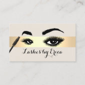 Lash Extensions Makeup Artist Gold Stripe Salon Visitekaartje (Voorkant)