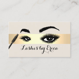 Lash Extensions Makeup Artist Gold Stripe Salon Visitekaartje