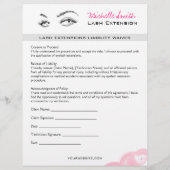 Lash extensions Minimalistische Pink Liability Wai Flyer (Achterkant)