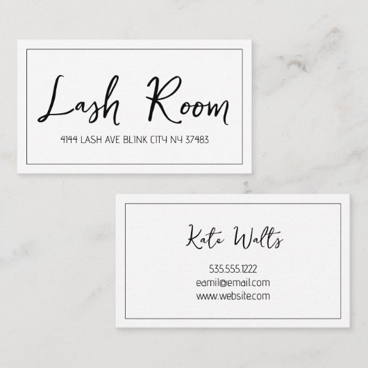 Lash Extensions Modern Clean Visitekaartje (Voorkant / Achterkant)